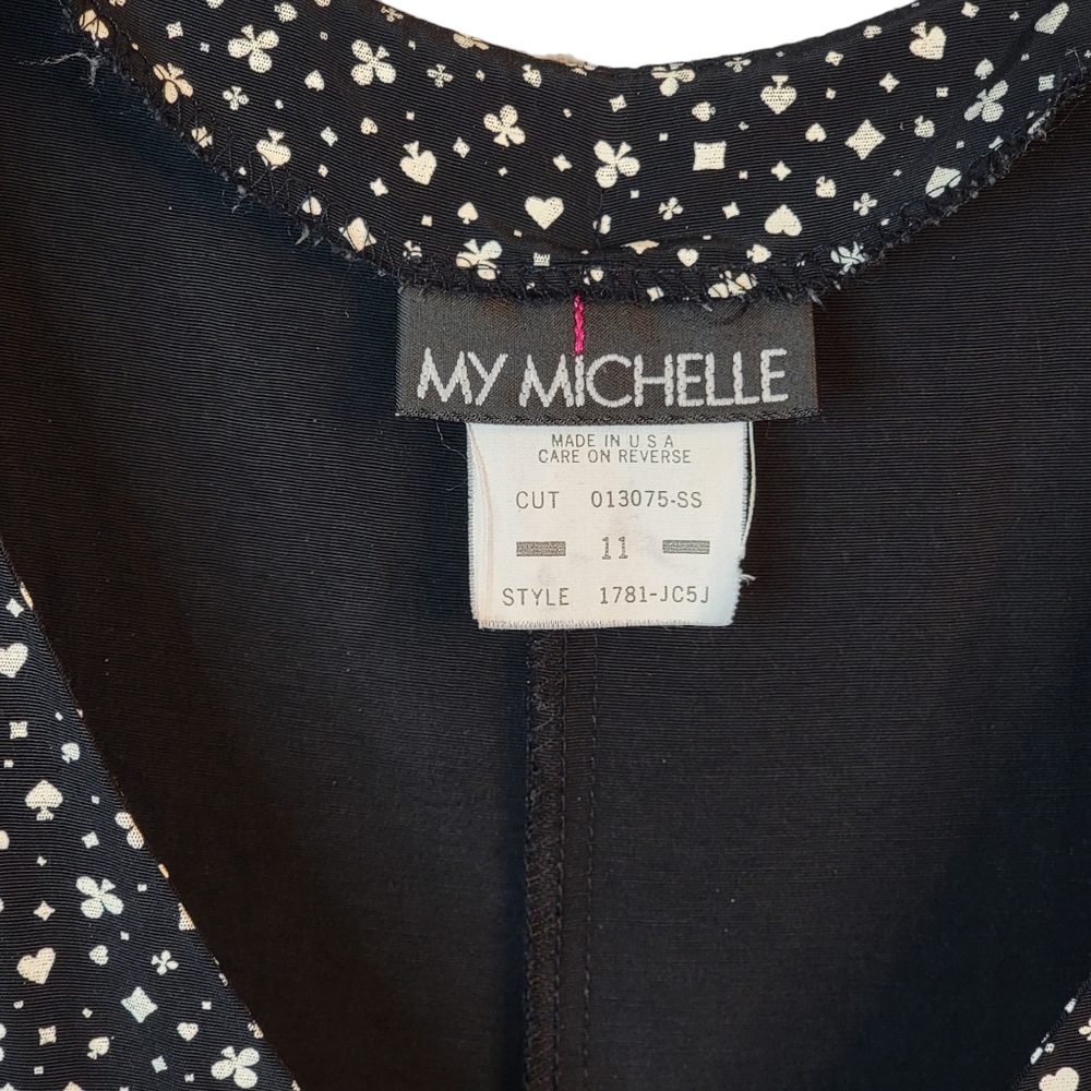 My Michelle Spade Diamond Heart Club Polka Dot AOP Vintage 80's Jumpsuit 11 - Picture 13 of 15